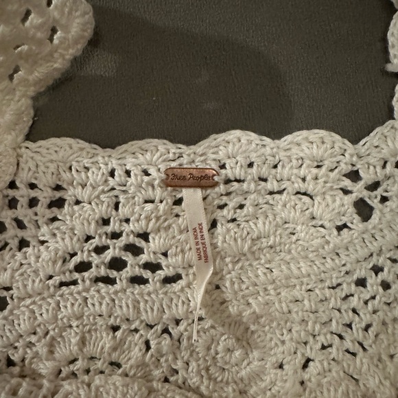 Free People Cream Crochet Tank Top/ XS - Picture 3 of 3